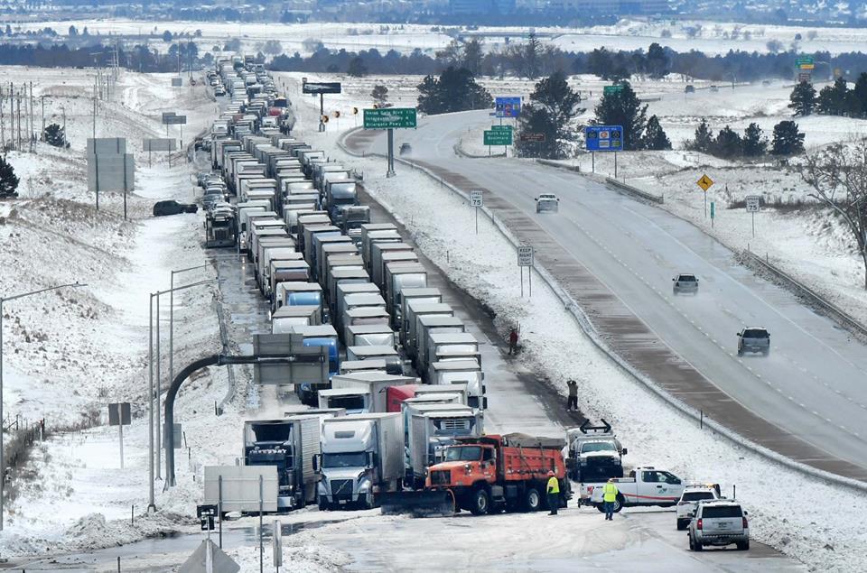 1-25 between Colorado Springs and Denver during the Bomb Cyclone